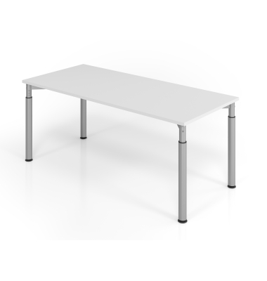 Schreibtisch VYS, manuell h&ouml;henverstellbar, 82cm (H), 180x80cm (BxT), grau / silber