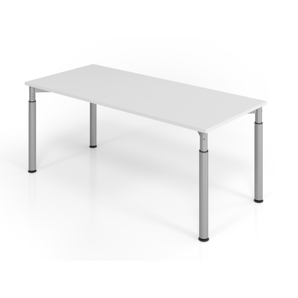 4032062183960 - VERA-ZWO - Schreibtisch mit 4-Fuß-Gestell höhenverstellbar Tiefe 800 mm Breite 1800 mm lichtgrau   alusilber kaiserkraft