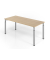 Schreibtisch VYS, manuell h&ouml;henverstellbar, 82cm (H), 180x80cm (BxT), eiche / silber