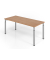 Schreibtisch VYS, manuell h&ouml;henverstellbar, 82cm (H), 180x80cm (BxT), nussbaum / silber
