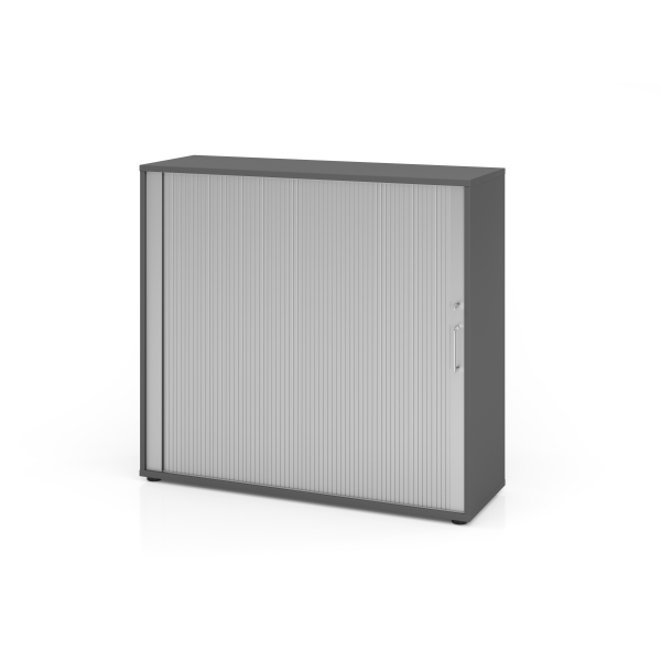 4032062185179 - Querrollladenschrank Breno 3 OH abschließbar stapelbar B 1200 x T 400 x H 1100 mm Spanplatte graphit