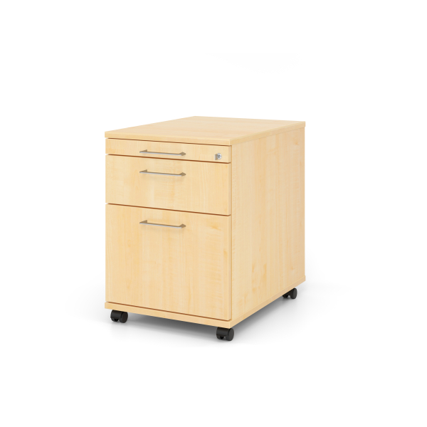 4032062185193 - Rollcontainer 126 Breno 1 Schub 1 Utensilienauszug & 1 Hängeregistraturschub abschließbar B 428 x T 580 x H 590 mm Ahorn-Dekor