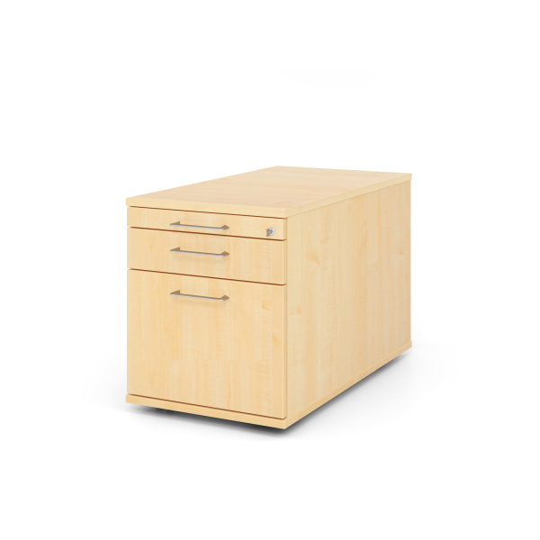 4032062185254 - eurokraft pro Rollcontainer 1 Utensilienschub 1 Materialschub 1 Hängeregistratur Tiefe 800 mm Dekor Ahorn