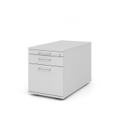 Rollcontainer 80cm,1Schub,1HR,Schl.BS Grau