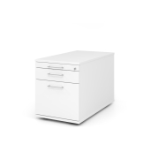 Rollcontainer 80cm,1Schub,1HR,Schl.BS Wei&szlig;