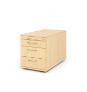 Rollcontainer 80cm,3Schub,Schloss BS Ahorn