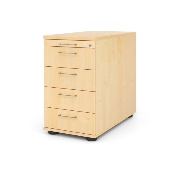 4032062185346 - Solid SC50 Standcontainer ahorn 5 Auszüge Stahl-Bügelgriff silber 428 x 800 x 720 - 760 cm