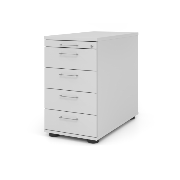 4032062185353 - Solid SC50 Standcontainer lichtgrau 5 Auszüge Stahl-Bügelgriff silber 428 x 800 x 720 - 760 cm