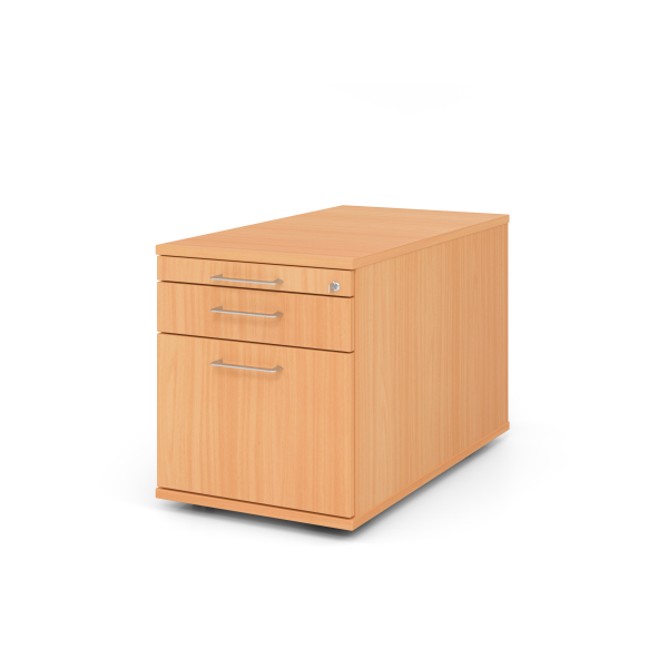 4032062186305 - eurokraft pro Rollcontainer 1 Utensilienschub 1 Materialschub 1 Hängeregistratur Tiefe 800 mm Dekor Buche