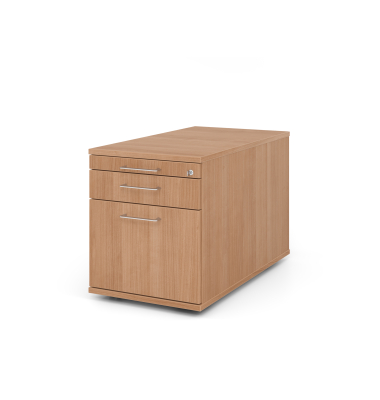 Rollcontainer 80cm,1Schub,1HR,Schl.BS Nussbau