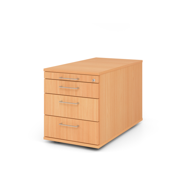 4032062186336 - eurokraft pro Rollcontainer 1 Utensilienschub 3 Materialschübe Tiefe 800 mm Dekor Buche