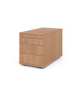 Rollcontainer 80cm,3Schub,Schloss BS Nussbaum