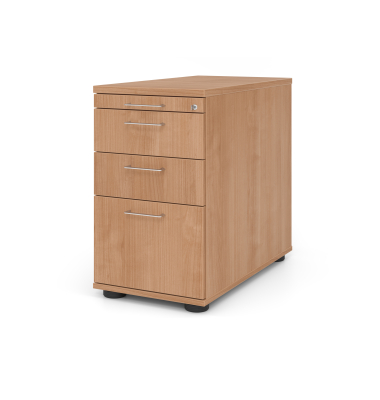 Standcontainer VSC40/N/N/BS VSC, Nussbaum, 3 Schubladen, Spanplatte, melaminbeschichtet, abschlie&szlig;bar