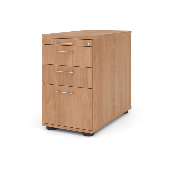 4032062186398 - eurokraft pro Standcontainer 1 Utensilienschub 2 Materialschübe 1 Hängeregistratur Dekor Nussbaum