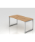 Schreibtisch VRS, manuell h&ouml;henverstellbar, 85cm (H), 160x80cm (BxT), asteiche / silber