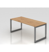 Schreibtisch VRS, manuell h&ouml;henverstellbar, 85cm (H), 180x80cm (BxT), asteiche / graphit