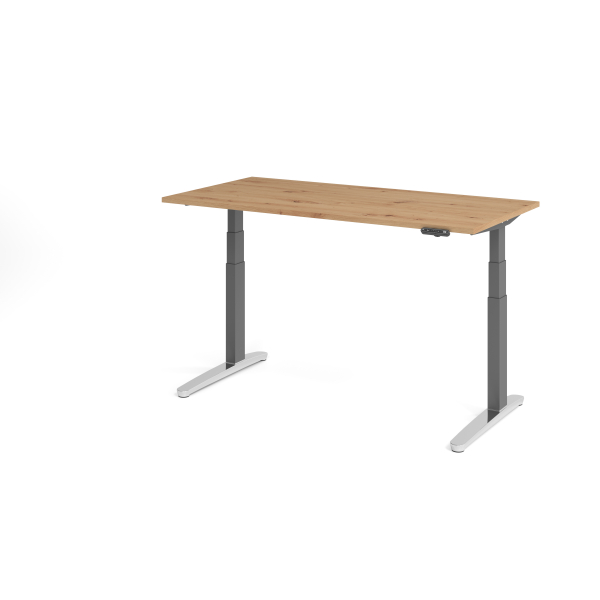 4032062189061 - Sitz-Steh-Schreibtisch VXBHM elektrisch höhenverstellbar 129cm (H) 160x80cm (BxT) Asteiche   graphit 4032062189061 Hammerbac