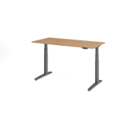 Sitz-Steh-Schreibtisch VXBHM, elektrisch h&ouml;henverstellbar, 129cm (H), 160x80cm (BxT), asteiche / graphit