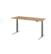 Sitz-Steh-Schreibtisch VXBHM, elektrisch h&ouml;henverstellbar, 129cm (H), 180x80cm (BxT), asteiche / graphit