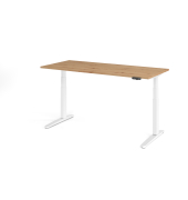 Sitz-Steh-Schreibtisch VXBHM, elektrisch h&ouml;henverstellbar, 129cm (H), 180x80cm (BxT), asteiche / wei&szlig;