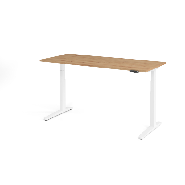 4032062189153 - Sitz-Steh-Schreibtisch VXBHM elektrisch höhenverstellbar 129cm (H) 180x80cm (BxT) Asteiche   weiß 4032062189153 Hammerbacher
