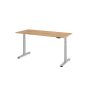 Sitz-Steh-Schreibtisch VXDSM, elektrisch h&ouml;henverstellbar, 127cm (H), 180x80cm (BxT), asteiche / silber