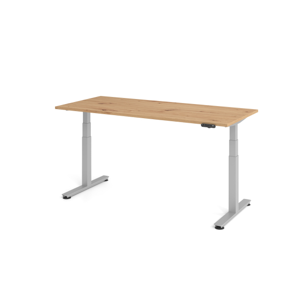 4032062189184 - Sitz-Steh-Schreibtisch VXDSM elektrisch höhenverstellbar 127cm (H) 180x80cm (BxT) Asteiche   silber 4032062189184 Hammerbach