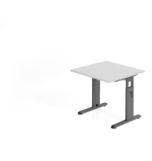 Schreibtisch VOS, manuell h&ouml;henverstellbar, 85cm (H), 80x80cm (BxT), grau / graphit