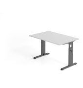 Schreibtisch VOS, manuell h&ouml;henverstellbar, 85cm (H), 120x80cm (BxT), grau / graphit