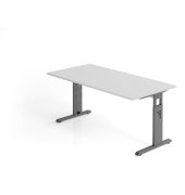 Schreibtisch VOS, manuell h&ouml;henverstellbar, 85cm (H), 160x80cm (BxT), grau / graphit