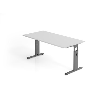 Schreibtisch VOS, manuell h&ouml;henverstellbar, 85cm (H), 160x80cm (BxT), grau / graphit