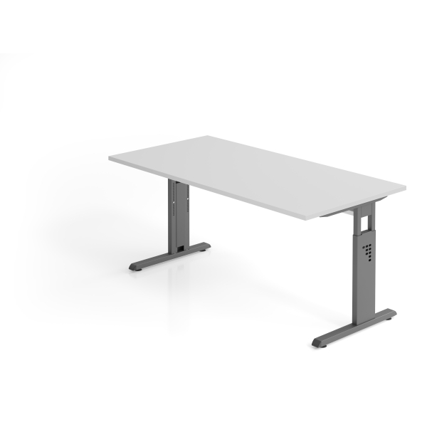 4032062190289 - Schreibtisch VOS manuell höhenverstellbar 85cm (H) 160x80cm (BxT) Grau   graphit 4032062190289 Hammerbacher