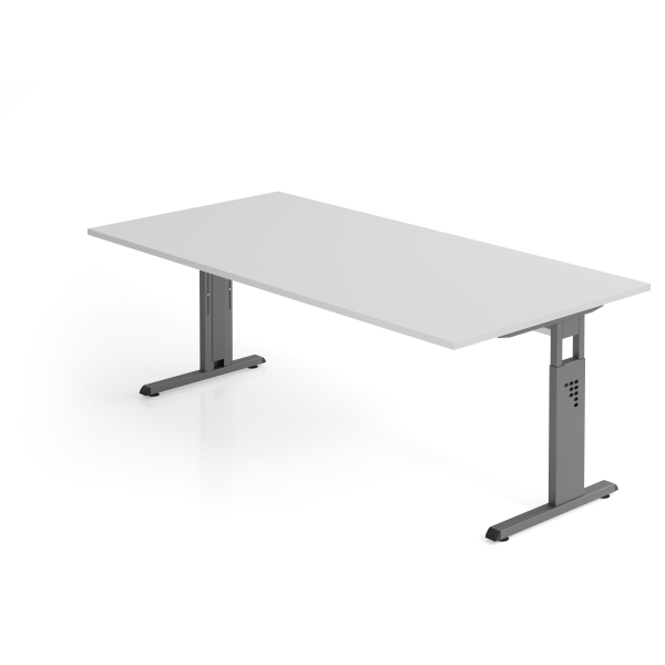 4032062190456 - Schreibtisch VOS manuell höhenverstellbar 85cm (H) 200x100cm (BxT) Grau   graphit 4032062190456 Hammerbacher