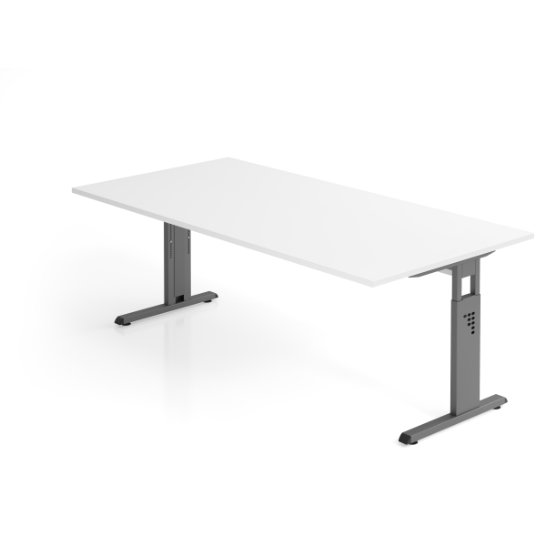 4032062190494 - Schreibtisch VOS manuell höhenverstellbar 85cm (H) 200x100cm (BxT) Weiß   graphit 4032062190494 Hammerbacher