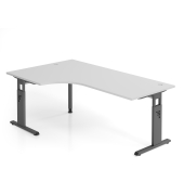 Schreibtisch VOS, manuell h&ouml;henverstellbar, 85cm (H), 200x120cm (BxT), grau / graphit