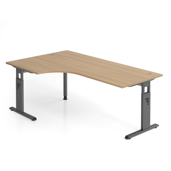 4032062190609 - Schreibtisch VOS manuell höhenverstellbar 85cm (H) 200x120cm (BxT) Eiche   graphit 4032062190609 Hammerbacher