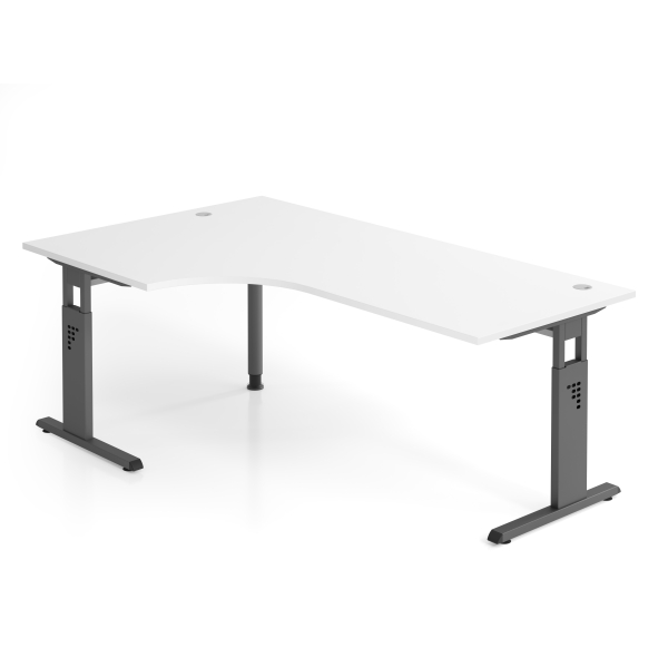 4032062190623 - Schreibtisch VOS manuell höhenverstellbar 85cm (H) 200x120cm (BxT) Weiß   graphit 4032062190623 Hammerbacher