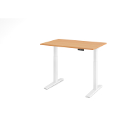 Sitz-Steh-Schreibtisch VXMKA, elektrisch h&ouml;henverstellbar, 120cm (H), 120x80cm (BxT), buche / wei&szlig;