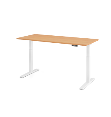 Sitz-Steh-Schreibtisch VXMKA, elektrisch h&ouml;henverstellbar, 120cm (H), 180x80cm (BxT), buche / wei&szlig;