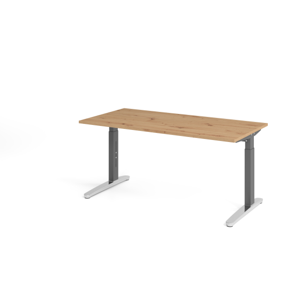 4032062191392 - Schreibtisch VXB manuell höhenverstellbar 85cm (H) 160x80cm (BxT) Asteiche   graphit 4032062191392 Hammerbacher