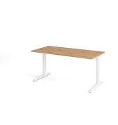 Schreibtisch VXB, manuell h&ouml;henverstellbar, 85cm (H), 160x80cm (BxT), asteiche / wei&szlig;