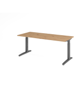 Schreibtisch VXB, manuell h&ouml;henverstellbar, 85cm (H), 180x80cm (BxT), asteiche / graphit