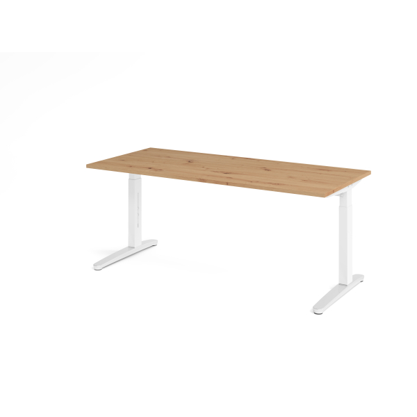 4032062191477 - Schreibtisch VXB manuell höhenverstellbar 85cm (H) 180x80cm (BxT) Asteiche   weiß 4032062191477 Hammerbacher