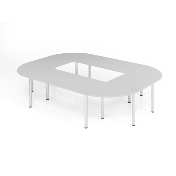 4032062191545 - Konferenztisch VSETK manuell höhenverstellbar 74cm (H) 329x240cm (BxT) Grau   chrom 4032062191545 Hammerbacher