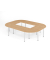 Konferenztisch K-Serie, manuell h&ouml;henverstellbar 74cm (H), 329x240cm (BxT), 8 Personen, 2x rechteckig, 2x quadratisch, 4x Vierte