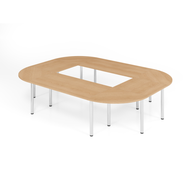 4032062191569 - Konferenztisch VSETK manuell höhenverstellbar 74cm (H) 329x240cm (BxT) Eiche   chrom 4032062191569 Hammerbacher