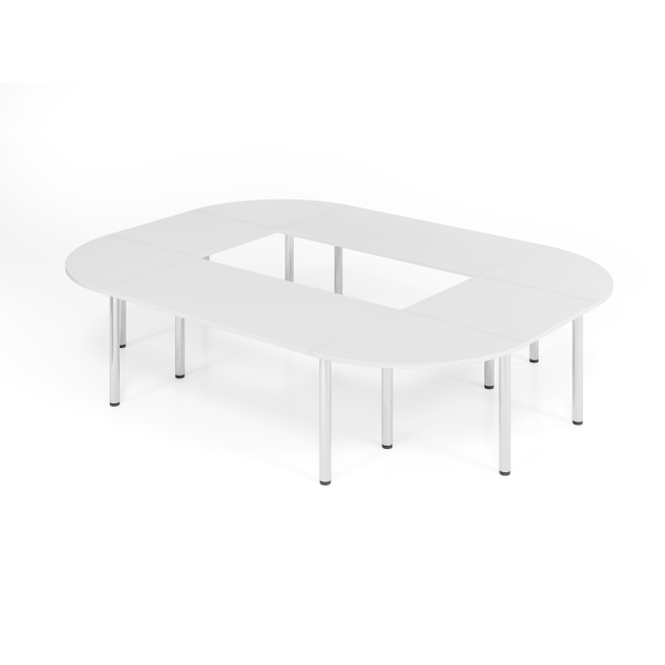 4032062191583 - Konferenztisch VSETK manuell höhenverstellbar 74cm (H) 329x240cm (BxT) Weiß   chrom 4032062191583 Hammerbacher