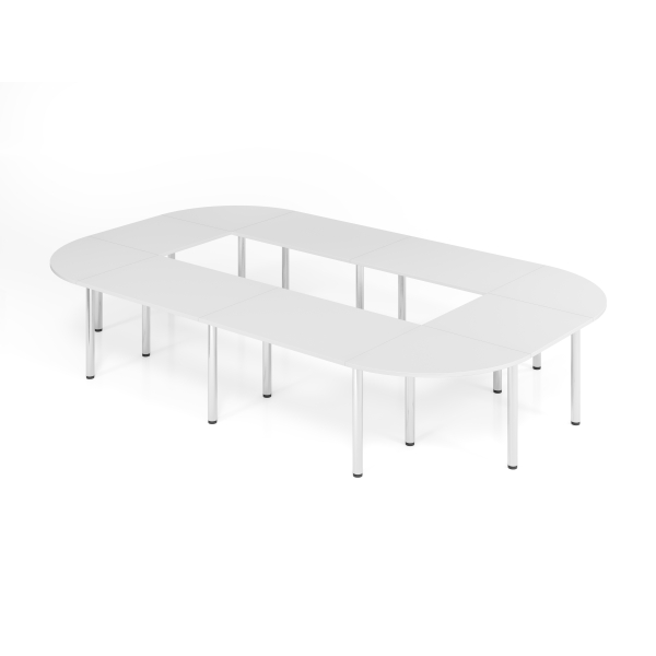 4032062191644 - Konferenztisch VSETK manuell höhenverstellbar 74cm (H) 400x240cm (BxT) Weiß   chrom 4032062191644 Hammerbacher