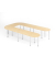 Konferenztisch K-Serie, manuell h&ouml;henverstellbar 74cm (H), 380x240cm (BxT), 2x rechteckig, 1x quadratisch, 2x Viertelkreis, 2x a