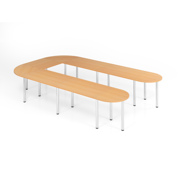 4032062191675 - Konferenztisch VSETK manuell höhenverstellbar 74cm (H) 380x240cm (BxT) buche   Chrom 4032062191675 Hammerbacher